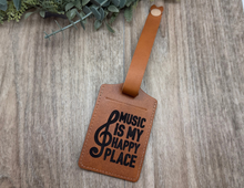 Load image into Gallery viewer, Music is My Happy Place Baggage Tag