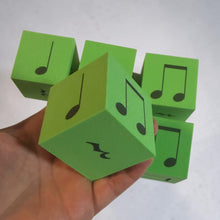 Load image into Gallery viewer, Green Foam Basic Rhythm Dice - 2 inches