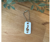 Load image into Gallery viewer, Small Music Rectangle Keychain