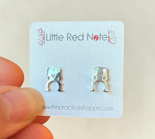 Load image into Gallery viewer, Stainless Steel PS Post Earrings Cello Bridge