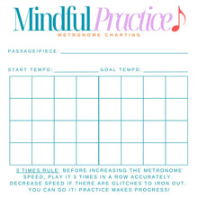 Load image into Gallery viewer, Mindful Practice Metronome Charting Post-It Notes