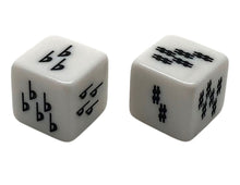 Load image into Gallery viewer, 25 mm Key Signature Dice - No Clef - Sharps/Flats - Set of 2