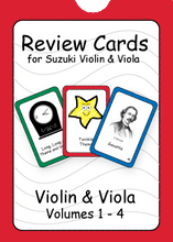 Load image into Gallery viewer, Violin/Viola Suzuki Review Cards for Volumes 1-4 - Deck