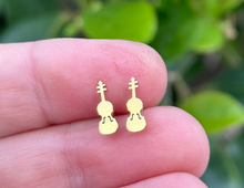 Load image into Gallery viewer, Stainless Steel PS Post Earrings Violin Viola Cello - Gold

