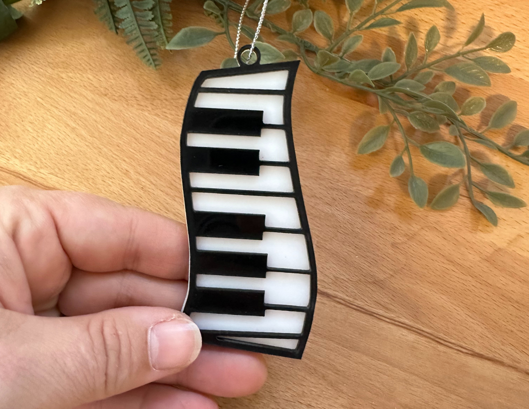 Piano Acrylic Ornament - black and white