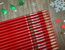 Load image into Gallery viewer, I Heart Music Pencils - Christmas Red
