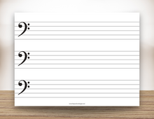 Load image into Gallery viewer, Three Staves Magnetic White Board (all clefs)
