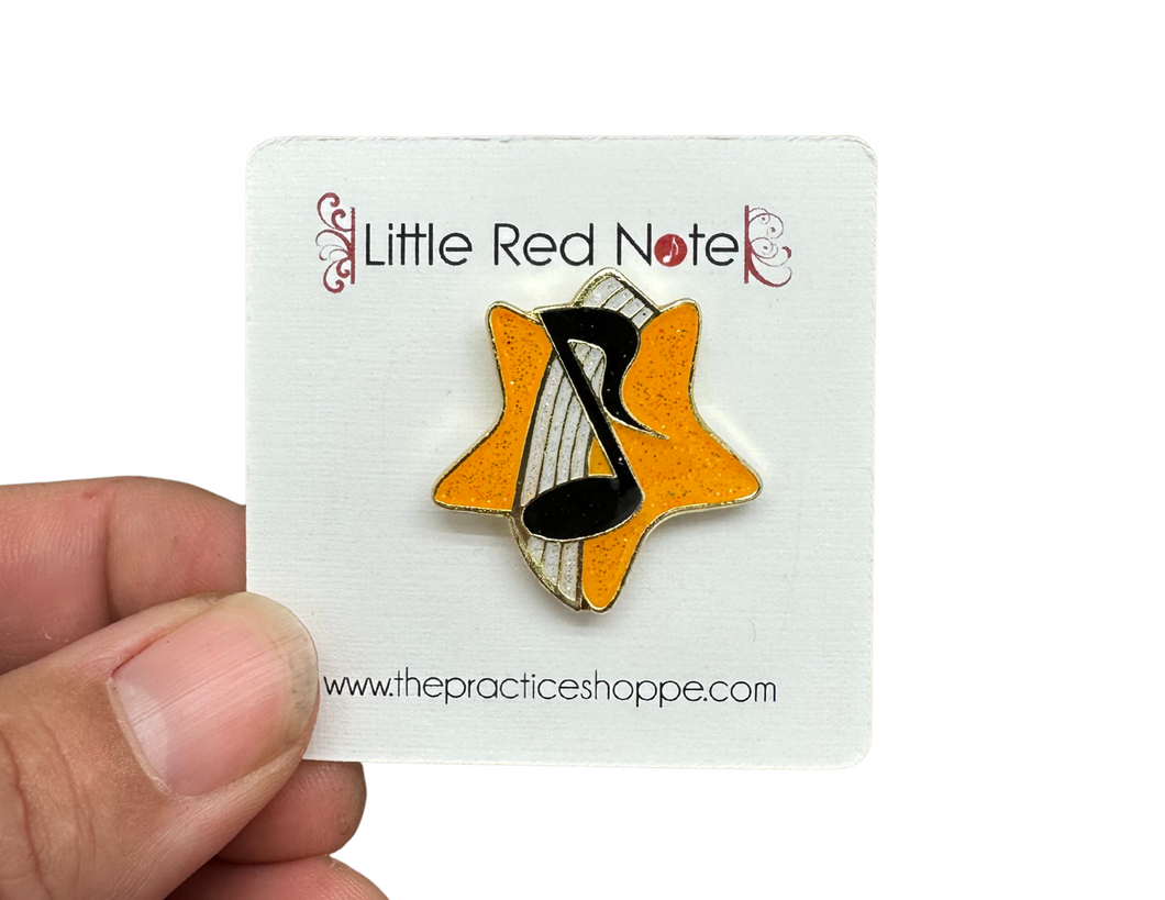 Music Glitter Star Enamel Pin