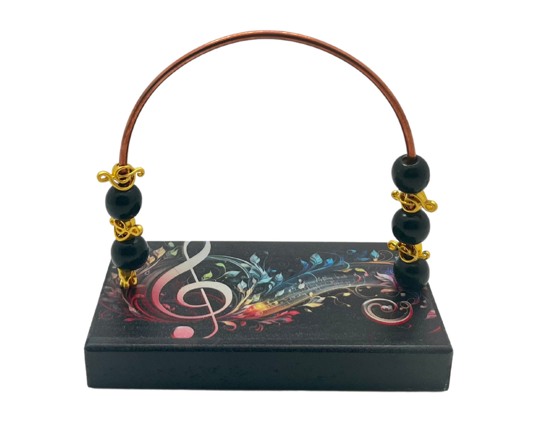 Black Treble Rainbow Leaves Bead Counter