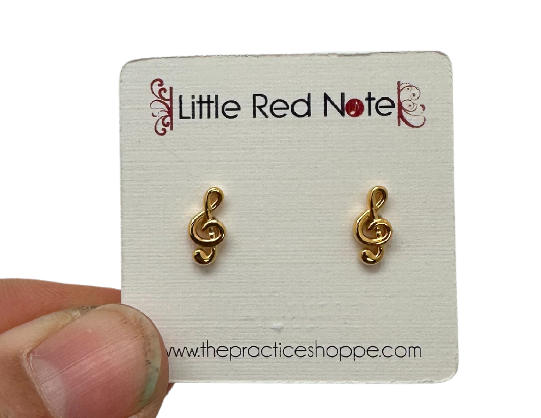 Stainless Steel Treble Clef Post Earrings