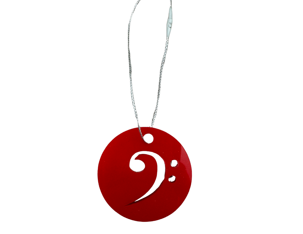 2 inch Circle Ornament - Bass Clef