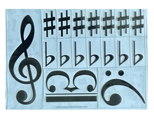 Load image into Gallery viewer, Silicone Clef and Sharps/Flats Stickers

