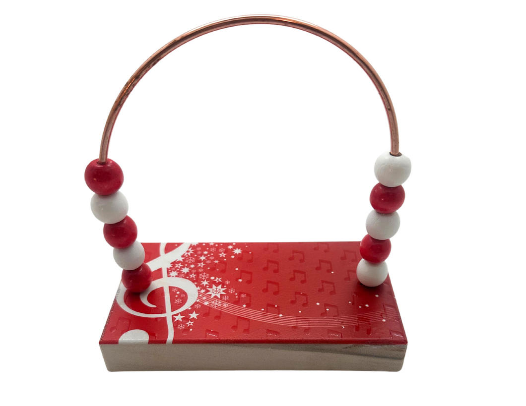 Holiday Red Treble Clef Bead Counter