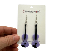 Load image into Gallery viewer, Dangle Fishook Earrings Acrylic Violin
