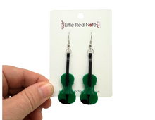 Load image into Gallery viewer, Dangle Fishook Earrings Acrylic Violin
