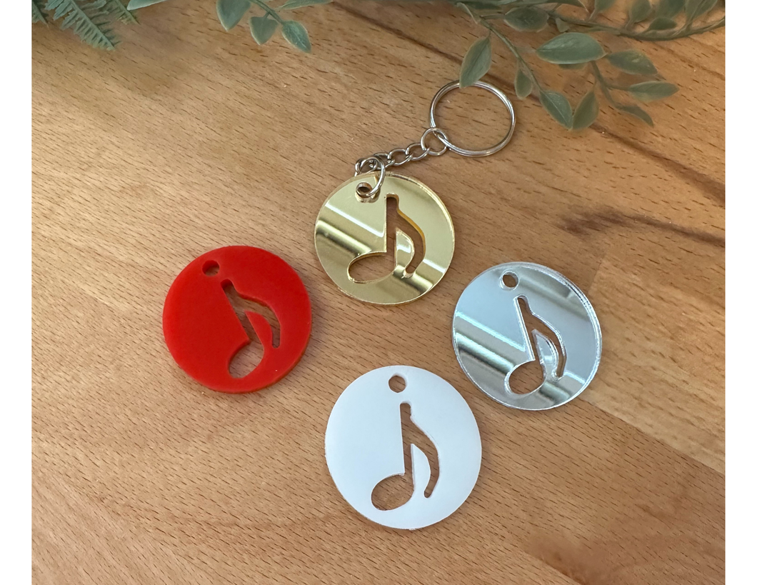 Eighth Note Circle Keychain