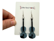 Load image into Gallery viewer, Dangle Fishook Earrings Acrylic Violin
