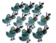 Load image into Gallery viewer, PS Bird Playing Violin Sticker
