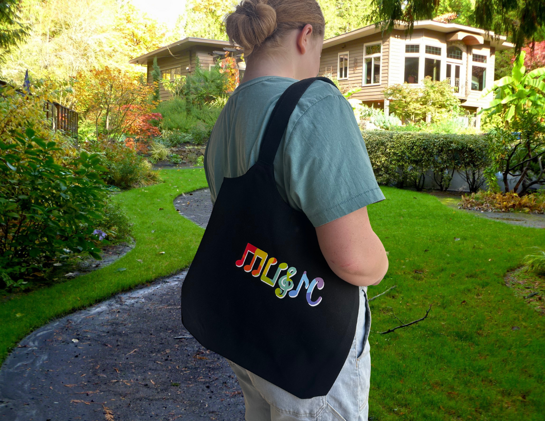 Canvas Music Metal Snap Tote Bag
