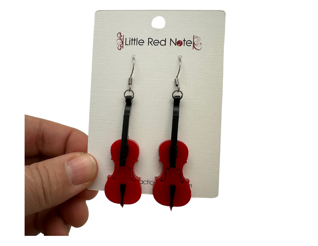 Dangle Fishook Earrings Acrylic Cello