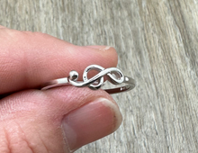 Load image into Gallery viewer, 925 Sterling Silver Treble Clef Sideways Ring
