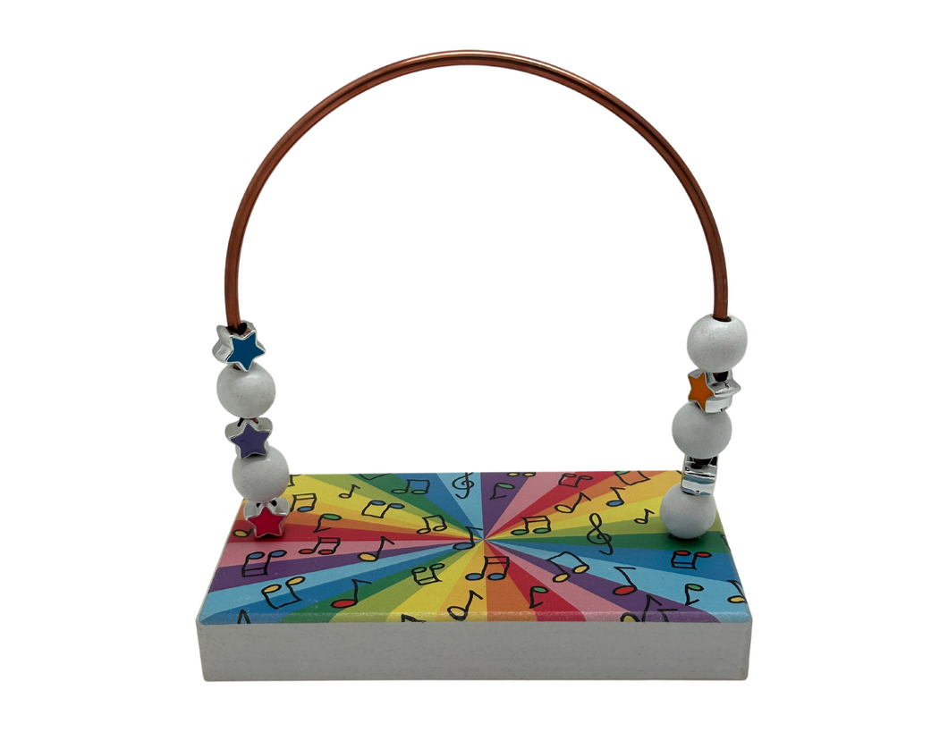 Notes Rainbow Burst Bead Counter White