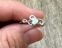 Load image into Gallery viewer, 925 Sterling Silver Sideways Treble Heart Opal Ring

