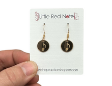 Load image into Gallery viewer, Dangle Stainless Steel Fishook Earrings Eighth Note Disc
