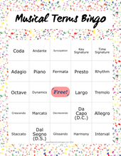 Load image into Gallery viewer, Musical Terms Bingo (Digital Download)
