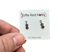 Load image into Gallery viewer, 925 Sterling Silver Violin Guitar Cello Earrings
