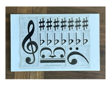 Load image into Gallery viewer, Silicone Clef and Sharps/Flats Stickers
