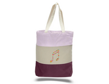 Load image into Gallery viewer, Tri-Color Flower Music Pink Tote Bag
