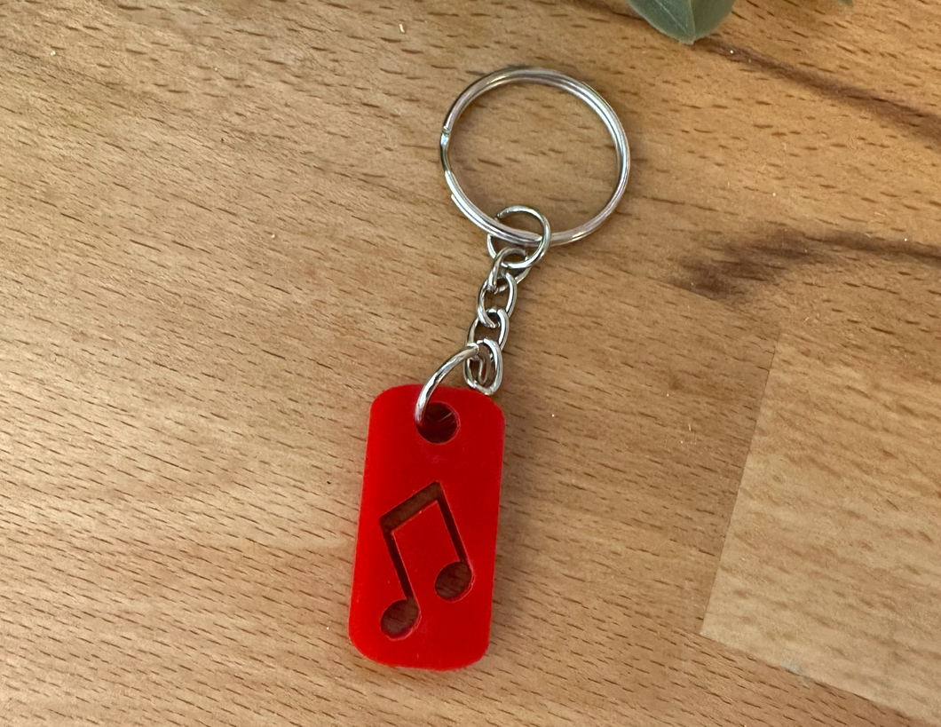 Small Music Rectangle Keychain