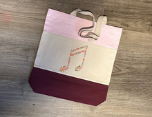 Load image into Gallery viewer, Tri-Color Flower Music Pink Tote Bag
