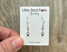 Load image into Gallery viewer, 925 Sterling Dainty Dangle Treble Earrings
