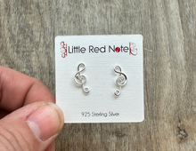 Load image into Gallery viewer, 925 Sterling Silver Dainty Wire Treble Earrings
