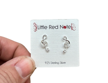 Load image into Gallery viewer, 925 Sterling Silver Dainty Wire Treble Earrings
