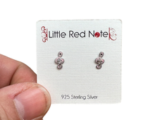 Load image into Gallery viewer, 925 Sterling Silver Treble Heart Earrings - Pink

