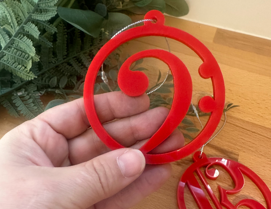 Bass Clef Acrylic Ornament