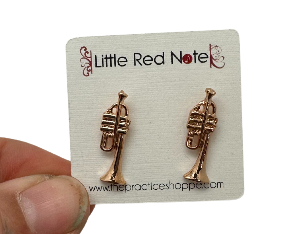 Stud Earrings Trumpet - Gold