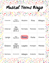 Load image into Gallery viewer, Musical Terms Bingo (Digital Download)
