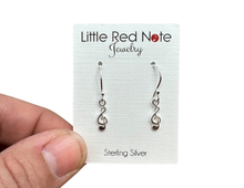 Load image into Gallery viewer, 925 Sterling Dainty Dangle Treble Earrings
