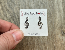 Load image into Gallery viewer, 925 Sterling Silver 18 mm Treble Earrings - Silver
