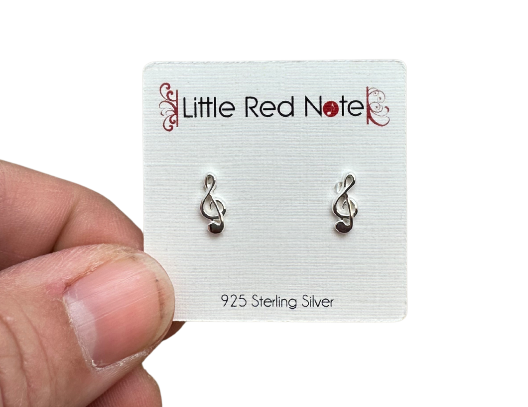 925 Sterling Silver Treble Earrings