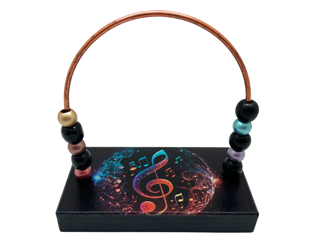 Black Treble Clef Around the World Bead Counter