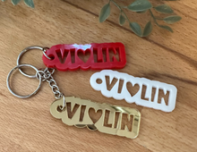 Load image into Gallery viewer, Violin Heart Keychain
