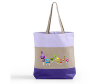 Load image into Gallery viewer, Tri-Color Rainbow Music Purple Tote Bag
