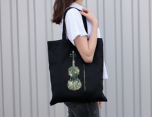 Load image into Gallery viewer, Black Galaxy Violin Music Tote Bag
