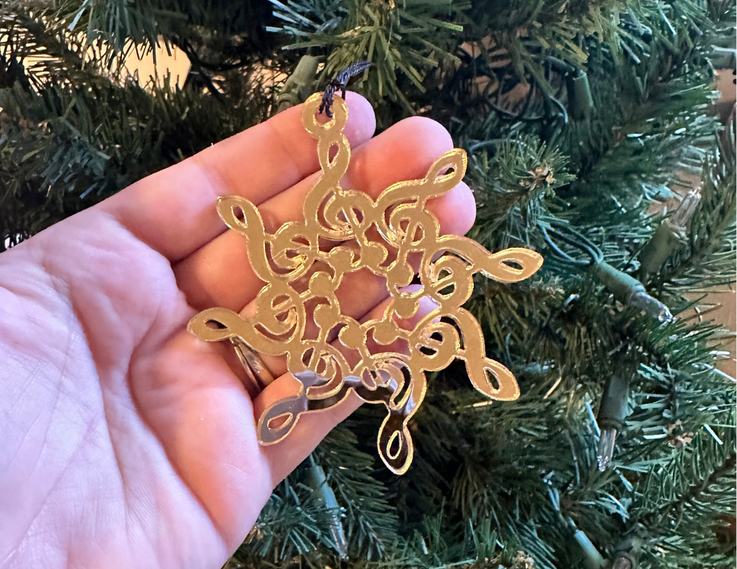 Treble Clef Snowflake Acrylic Ornament