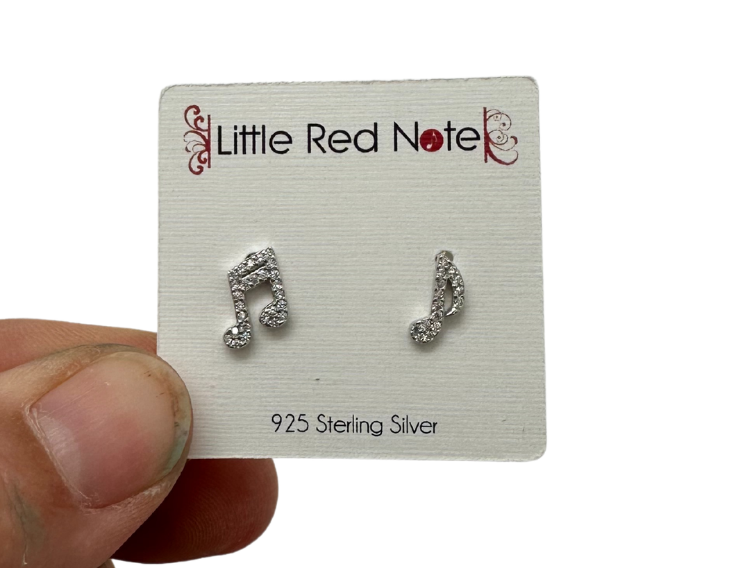 925 Sterling Silver CZ Asymmetrical Earrings